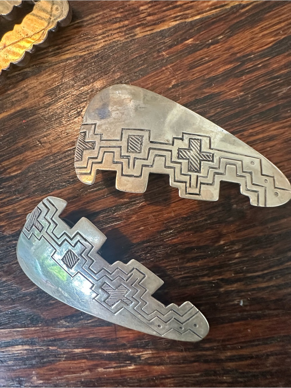 Sterling Silver Southwestern Etched Clip-On Earrings in Silver